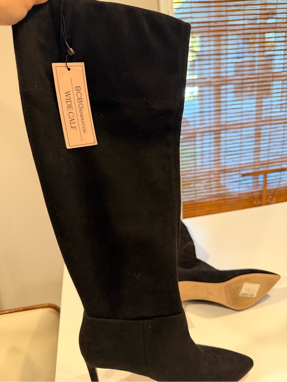 BCBGeneration Black Suede Slouch Boots